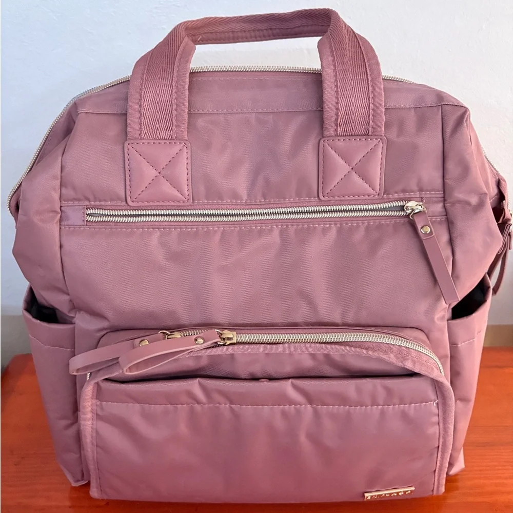 💕SKIP HOP Mainframe Wide Open Diaper Backpack. Dusty Rose